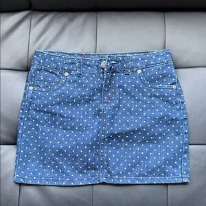 Arizona Jean Company Denim Skirt with White Dots